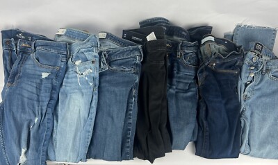 Hollister, Vigoss, BGO Women s Jeans Pants Lot 7 Pair Sizes 24,25, 26