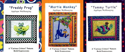 Curious Critters Applique Quilt Patterns Bundle by Bold Expression Lot of 3