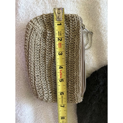 SAC crochet style black purse w/ brown crochet coin purse - Picture 9 of 18