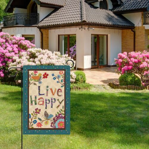 Happy Decorative Small Garden Flag 12 x 18, Green - Picture 7 of 7