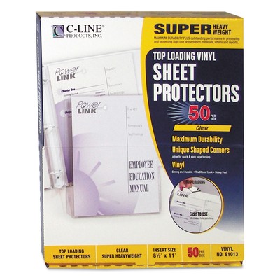 C-Line� Super Heavyweight Vinyl Sheet Protector, Clear, 2'', 11 x 8 1/2, 50/BX