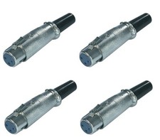 4 pezzi CONNETTORE XLR 3 poli Cannon FEMMINA VOLANTE cavo audio mixer microfono