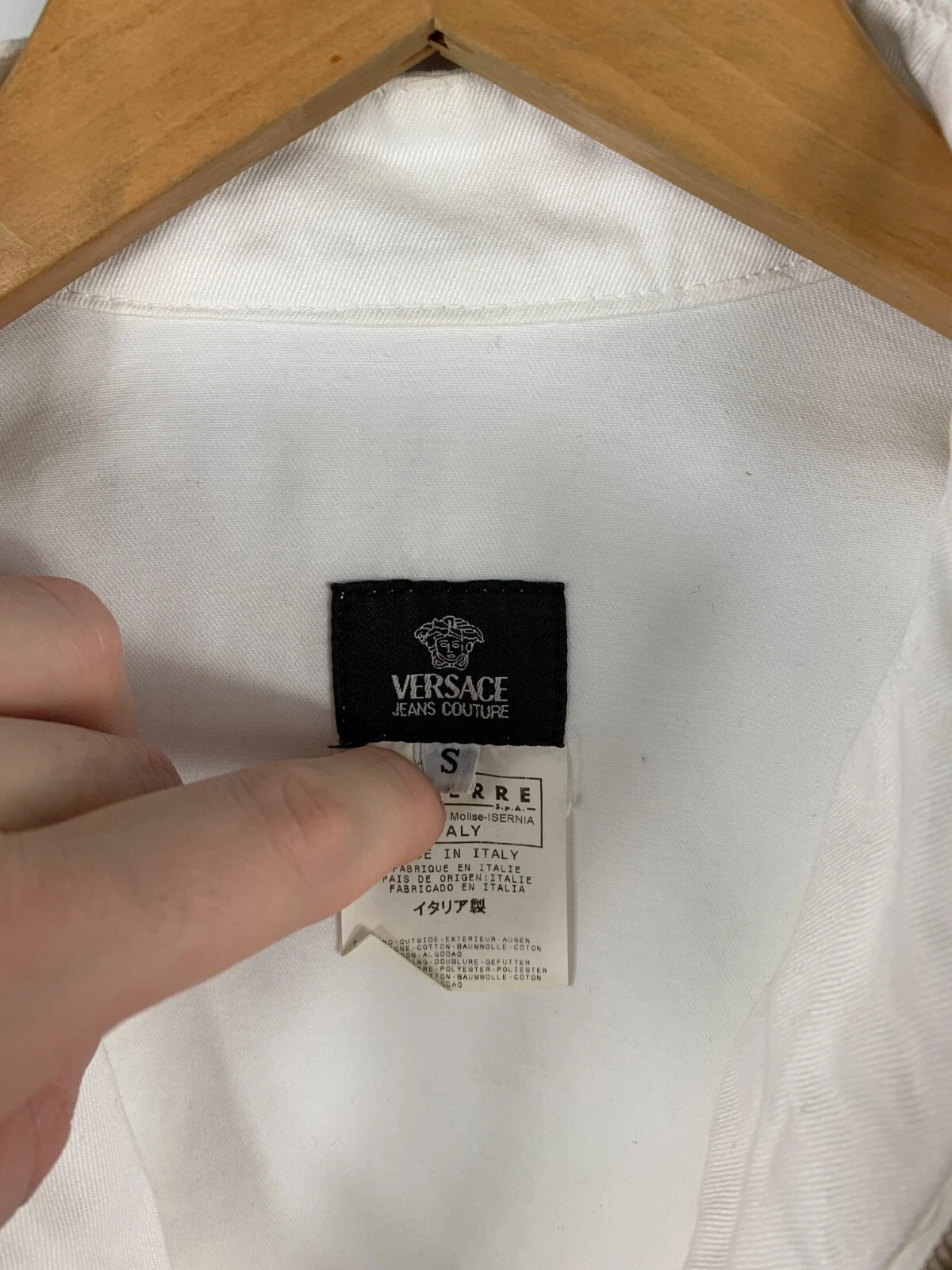 Giacca denim da donna Versace jeans couture bianca taglia S