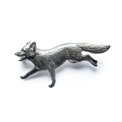 NEU 925 Sterlingsilber Fuchsbrosche 45 x 22 mm 5,6 g Qualität UK HM 925 & Geschenkbox