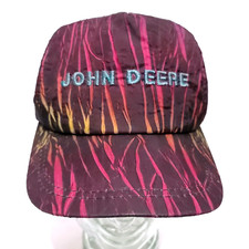 John Deere K-Products Black Rainbow Streaks Snapback Hat Nylon Made In USA VTG