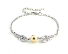 Wizard Potter Golden Snitch Inspired Silver Bracelet Gift UK