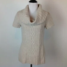 Kenar Wool Angora Sweater Womens Small Cable Beige  