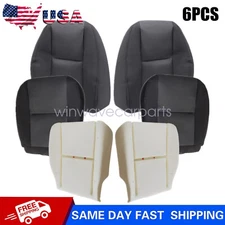 Driver & Passenger Seat Cover + Foam Cushion For 07-14 Chevy Silverado Avalanche