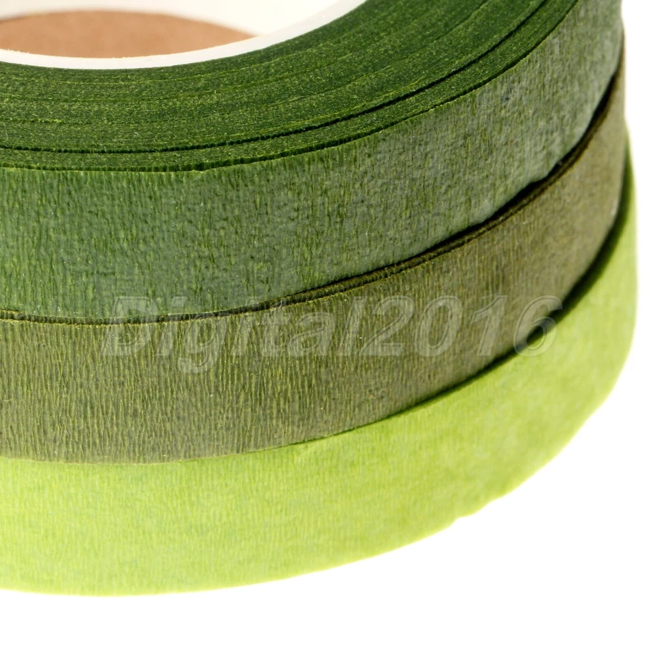 1 Roll Florist Floral Stem Tape DIY Craft Corsage Buttonhole Flower Stamen Green - Image 4 of 4