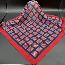Patriotic Red White And Blue Flag Print Scarf/Handkerchief