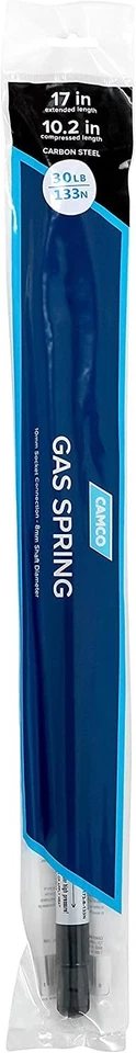 Muelle de gas Camco conexión de enchufe de 10 mm - diámetro del eje de 8 mm 17" 20 lb Foto 2 de 4