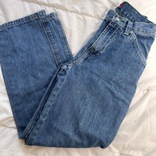 VINTAGE Tommy Hilfiger Jeans Boys 8 Blue Carpenter Cargo Baggy Skater 90s Y2K