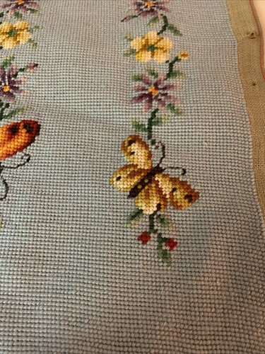 Completed Custom Butterfly Needlepoint for Upholstery or Framing 15" x17” - Picture 2 of 6