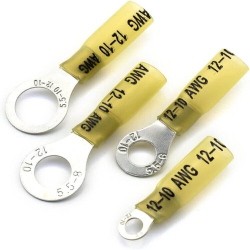 Waterproof Heat Shrink Wire Connectors Crimp Ring Terminals 22-10AWG 50/180x - Picture 16 of 16
