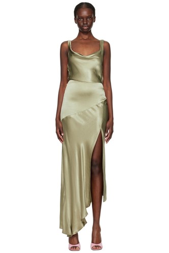 Bec & Bridge moon dance cowl neck maxi dress in sage size 8