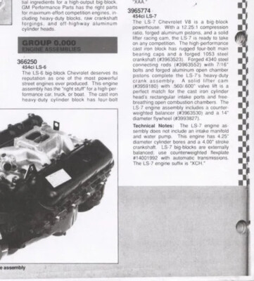 1973 General Motors 454 LS-7 Engine Long Block 7.4L 8 Cyl