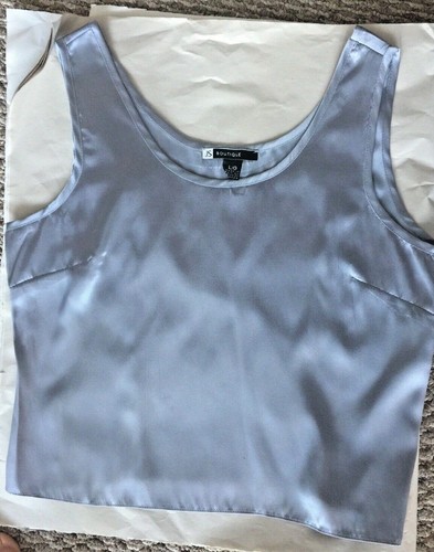 Women’s JS Boutique Tank Cami Grey Size Large Side Zipper Scoop Neck - Picture 3 of 5
