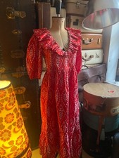 ZARA  Red white  Embroidery Broderie Anglaise Midi dress XS