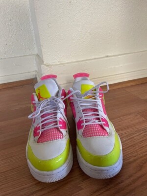 yellow pink and white jordan 4 | eBay