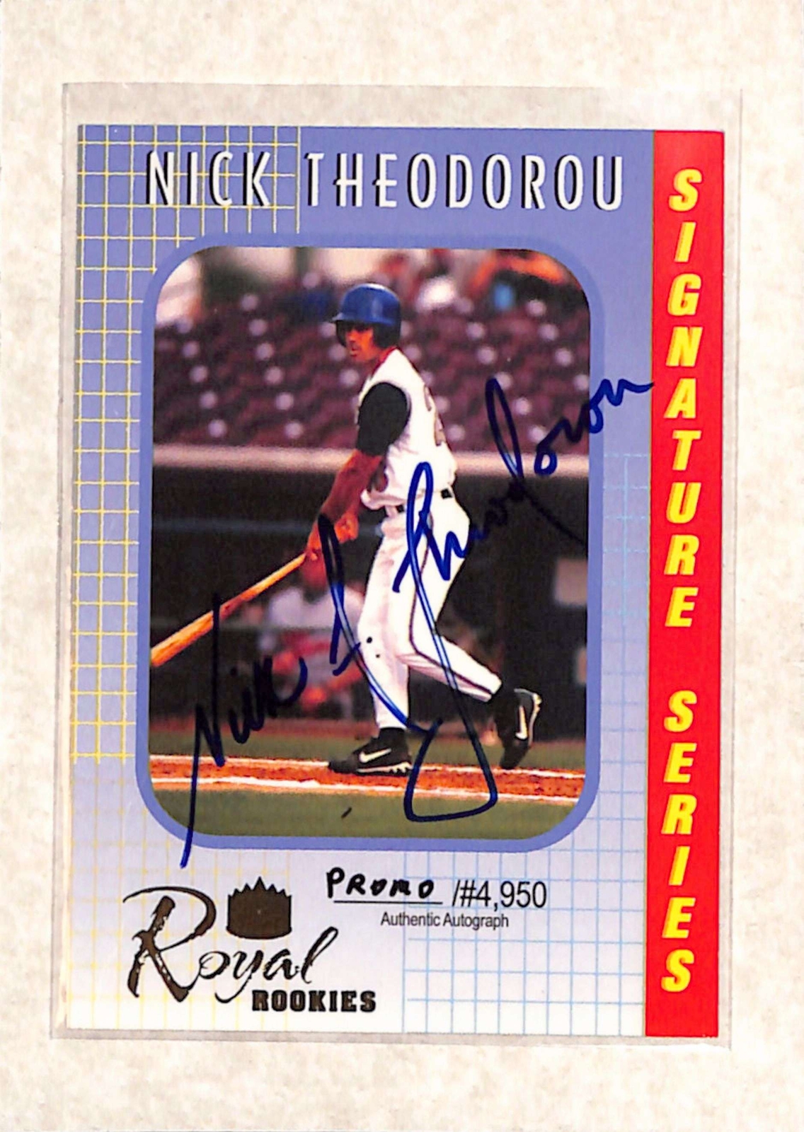 2000 Royal Rookies  #11 Nick Theodorou Promo Auto RC /300 NM