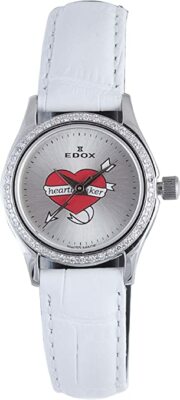 Edox Women's 31158 317D A Les Genevez White DIAMOND ''HEARTBRAKER'' Watch