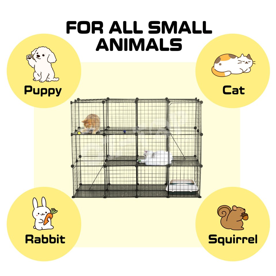 Cat Cage DIY Pet Crate Enclosure Rabbit Hutch Pet Scene Kitty Kennel
