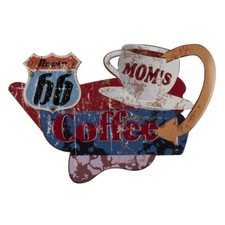 Blechschild "Mom's Coffee" Route66 Diner Burger Fastfood Küche Home 40x60cm Neu