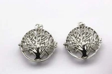 Silver Metal Oil Diffuser Pendant Tree of Life Size 16x30mm Sold Per Piece