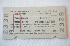 Bruton to Paddington British Rail Railway Ticket