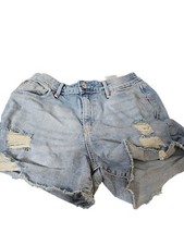 Levi's Denizen Shorts Womens 4 / 27 High Rise Denim Cut Off Distressed Summer
