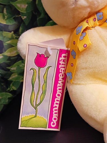 Peluche de conejo de Pascua vintage 9" amarillo Commonwealth Pascua primavera - Imagen 3 de 24