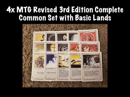 4x MTG Revised 3rd Edition COMPLETE Common Set With Basic Lands 360 Cards NM LP - Picture 1 of 6