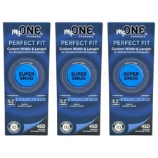My One Perfect Fit Condoms Super Snug Length 5.2 Inches 10 Count Each Lot of 3