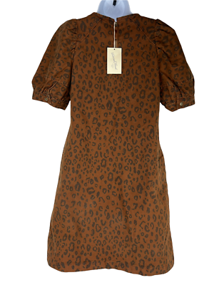 Women's Universal Thread Leopard Print Puff Short Sleeve Denim Dress Size 2  | eBay