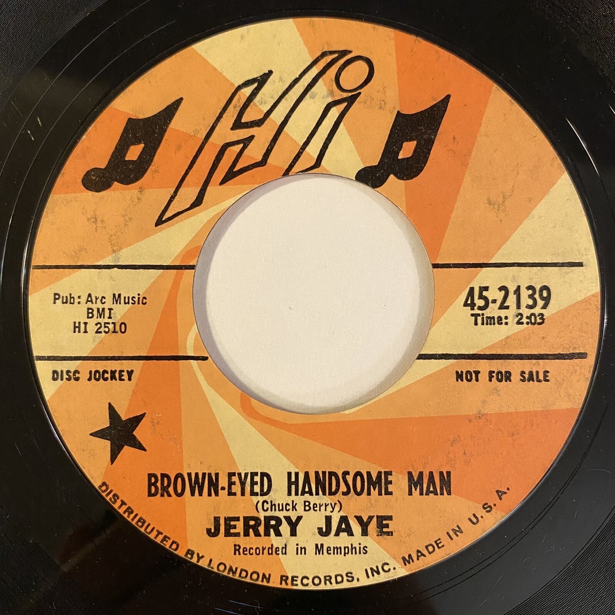 Jerry Jaye In The Middle Of Nowhere 7” 45 Vinyl Hi 1968 DJ