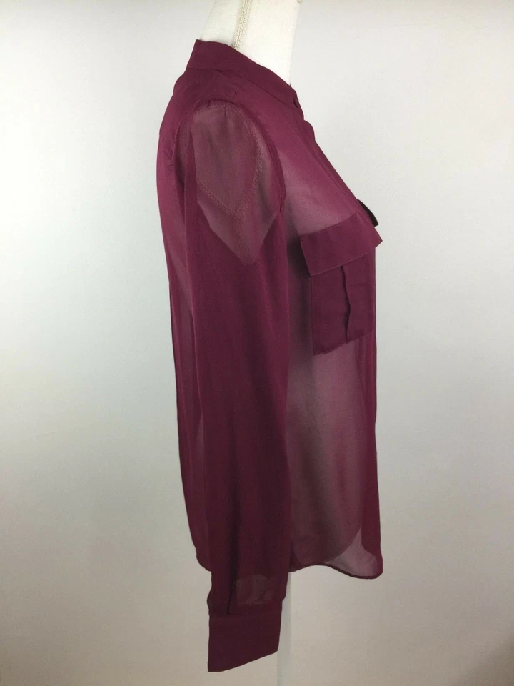 Blusa mujer Erin Fetherston pura seda ciruela talla XS NUEVA CON ETIQUETAS  Foto 3 de 4