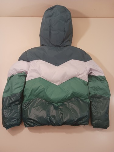 Cat & Jack-Boy's Green/White Colorblock Chevron Puffer Jacket Size Small - Picture 14 of 16