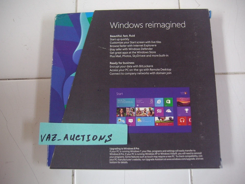 Microsoft Windows 8 Professional Full/Upgrade 32Bit & 64Bit DVD MS =NEW RETAIL= - Image 2 of 4