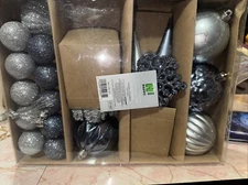 Christmas Ornaments H For Happy Bed Bath Beyond 30 Piece Silver Ornament Pack