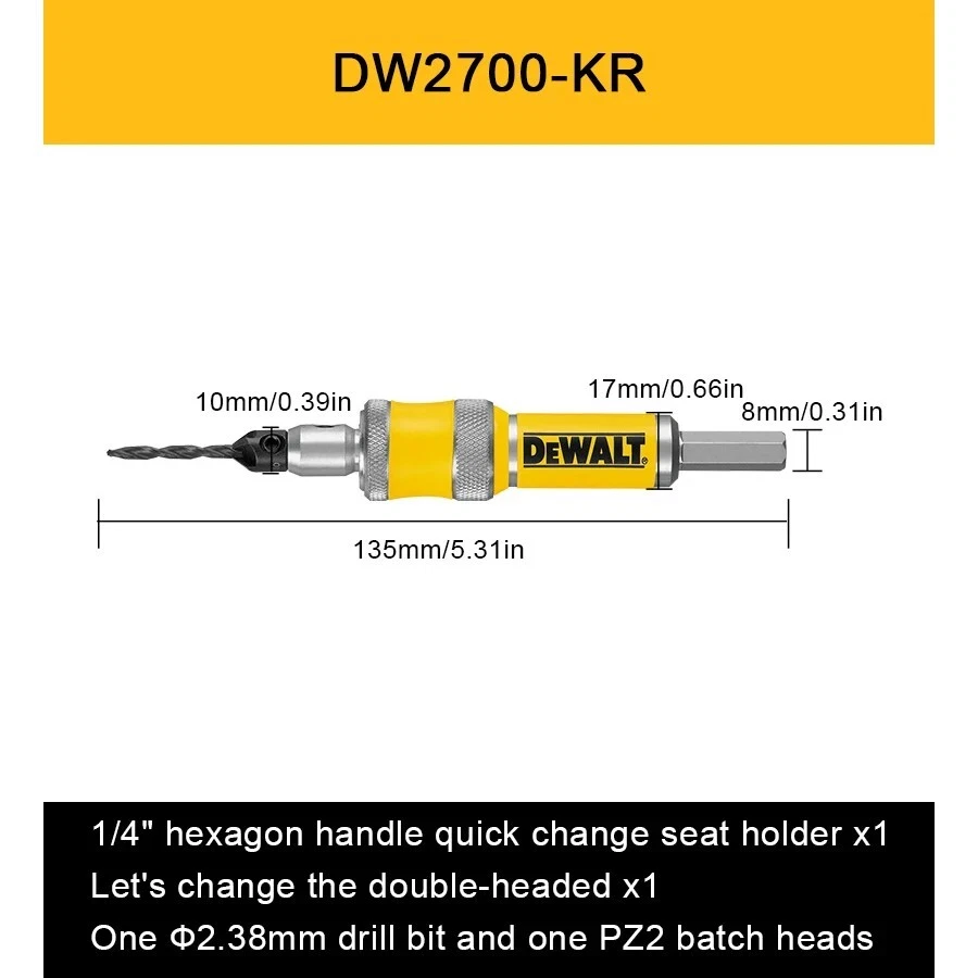 DEWALT DW2700 #6 Drill Flip Drive Complete Unit 6mm Drill Bit Set In Stock UK - Image 4 of 4