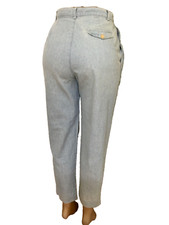 Vintage 80s High Waisted ankle pants Cotton soft blue Summer CalvinKlein Spor 8