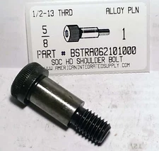 5/8X1 HEX SOCKET HEAD SHOULDER BOLTS ALLOY STEEL PLAIN 1/2-13 THREAD (2)