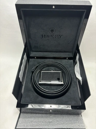 Haxby Collective Calf Belt Black High End Made In USA Great Condition LOOK!