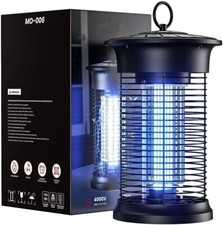 Waterproof Electric Mosquito Killer Insect Fly Trap With 5ft Power Cord, Black