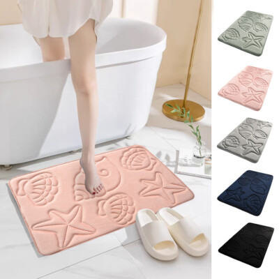 Entrance Doormat Super Absorbent Memory Foam Bath Mat Anti-slip Solid Color US