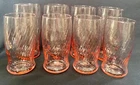 Pink Symphony Wheaton Pink Swirl Optic Highball & Lowball Glasses-Lot of 8!