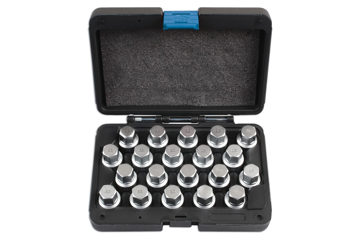 Genuine Laser Tools 6662 Locking Wheel Nut Key Set 20pc For VW/Porsche No. 50–69