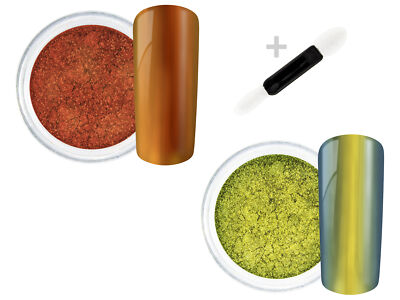 XL SPAR SET 3x Flip Flop Chrome Pigment Spiegel Glanz LED UV Nagel Pulver Effekt
