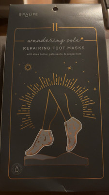 SPALIFE REPAIRING FOOT MASKS (SET OF 4) W/SHEA BUTTER, PALO SANTO & PEPPERMINT 