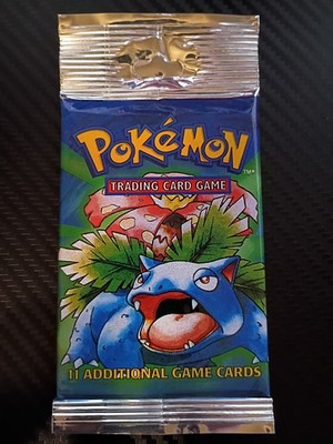 pokemon base set booster pack long crimp Pokemon Base Set Booster Pack Long Crimp Unpunched 1999 Unlimited Venasaur